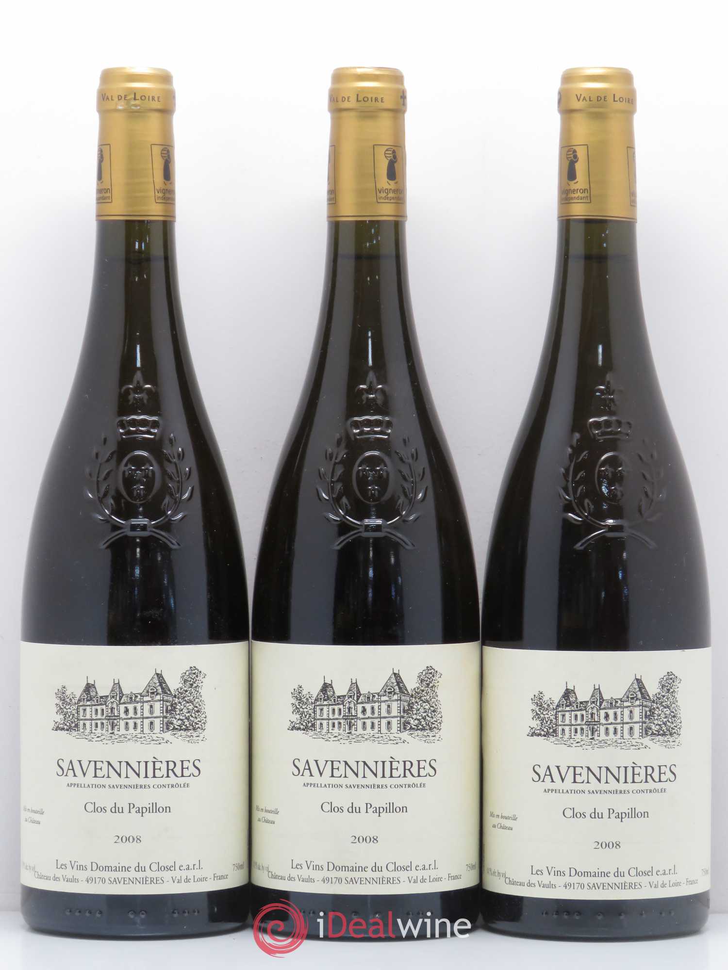 Savennières Clos du Papillon Domaine du Closel 2008 - Lot de 3 bouteilles - 0
