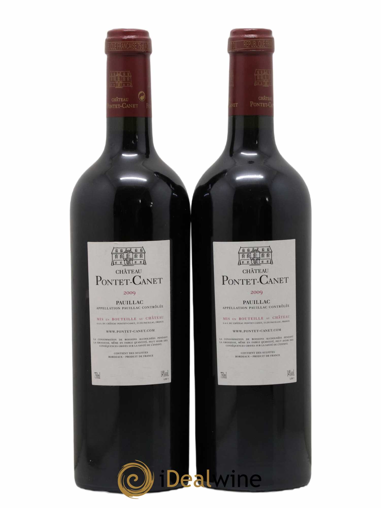 Château Pontet Canet 5ème Grand Cru Classé  2009 - Lot of 2 bottles - 1