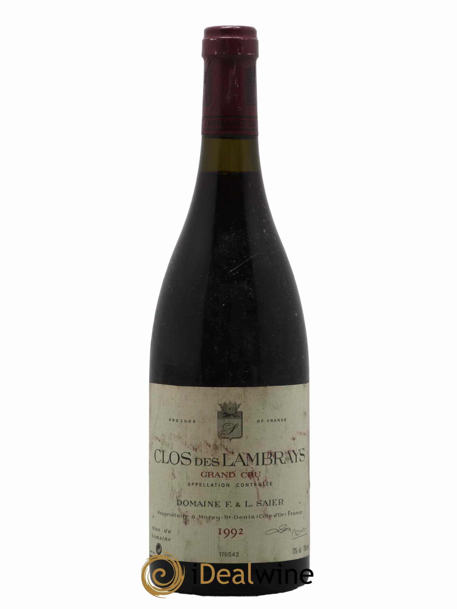Clos des Lambrays Grand Cru Domaine des Lambrays 1992 - Lot de 1 bouteille - 0