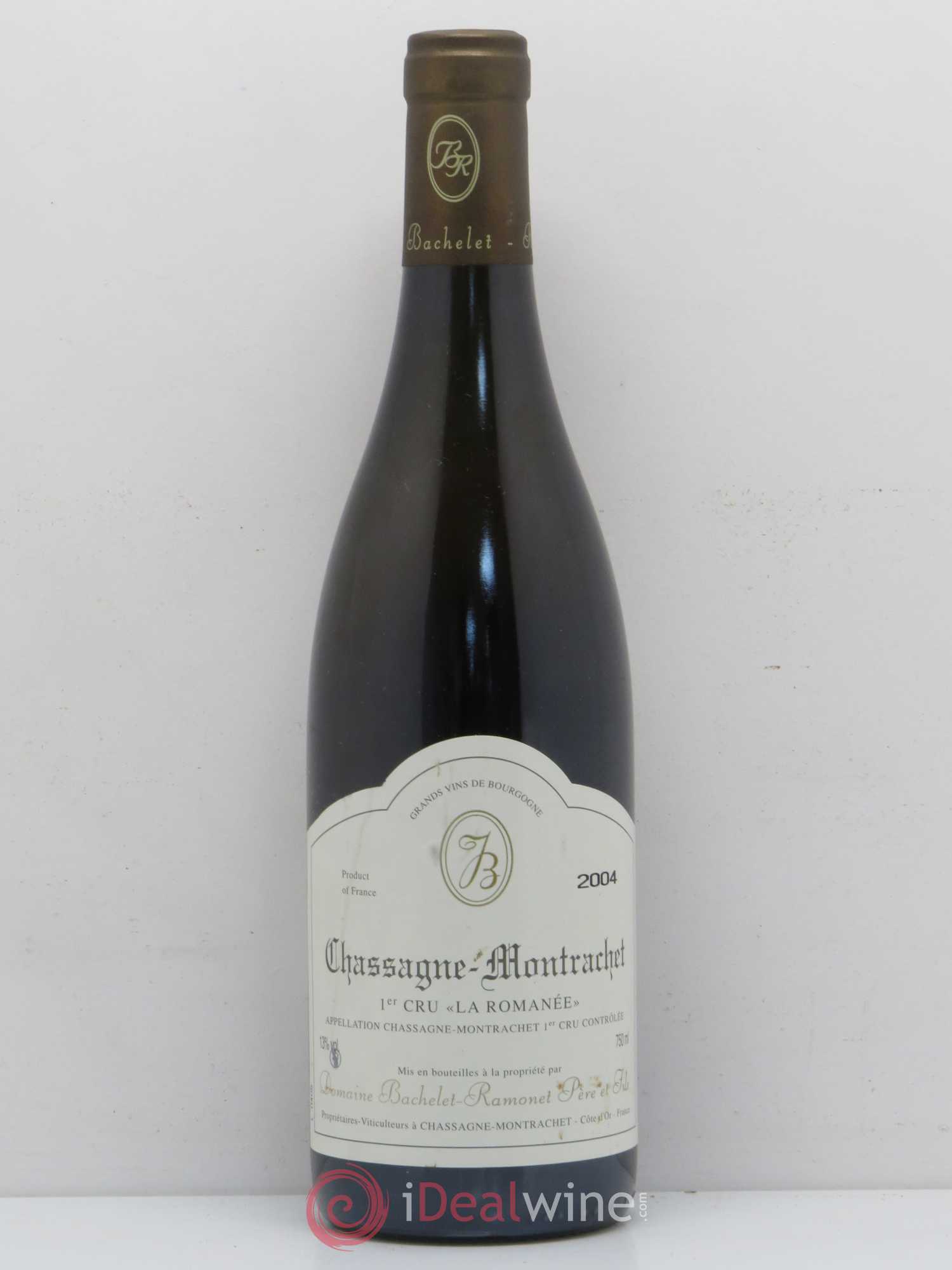 Chassagne-Montrachet 1er Cru La Romanee Bachelet Ramonet 2004 - Lot de 1 bouteille - 0