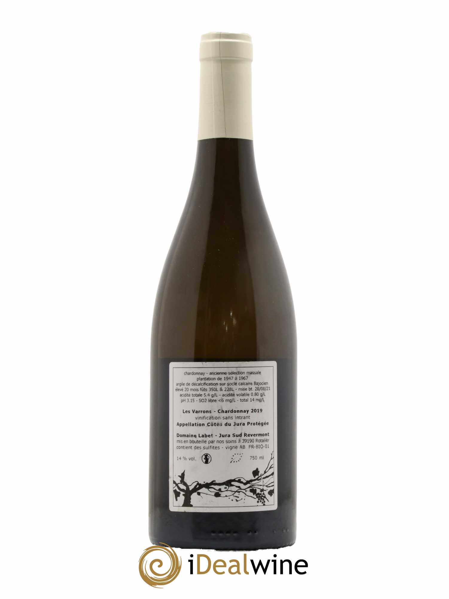 Côtes du Jura Chardonnay Les Varrons Romain - Julien  - Charline Labet  2019 - Lot de 1 bouteille - 1