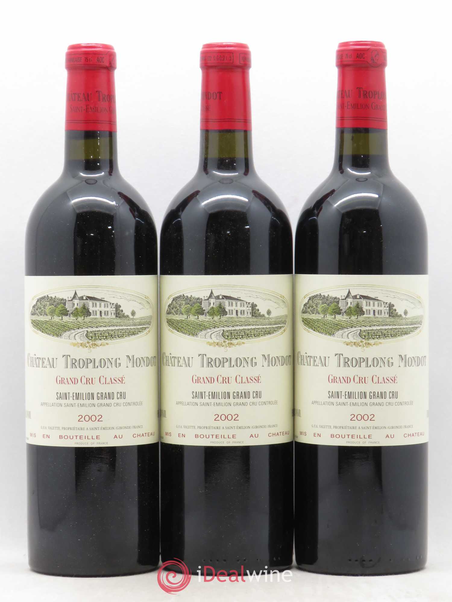 Château Troplong Mondot 1er Grand Cru Classé B 2002 - Lot de 6 bouteilles - 1