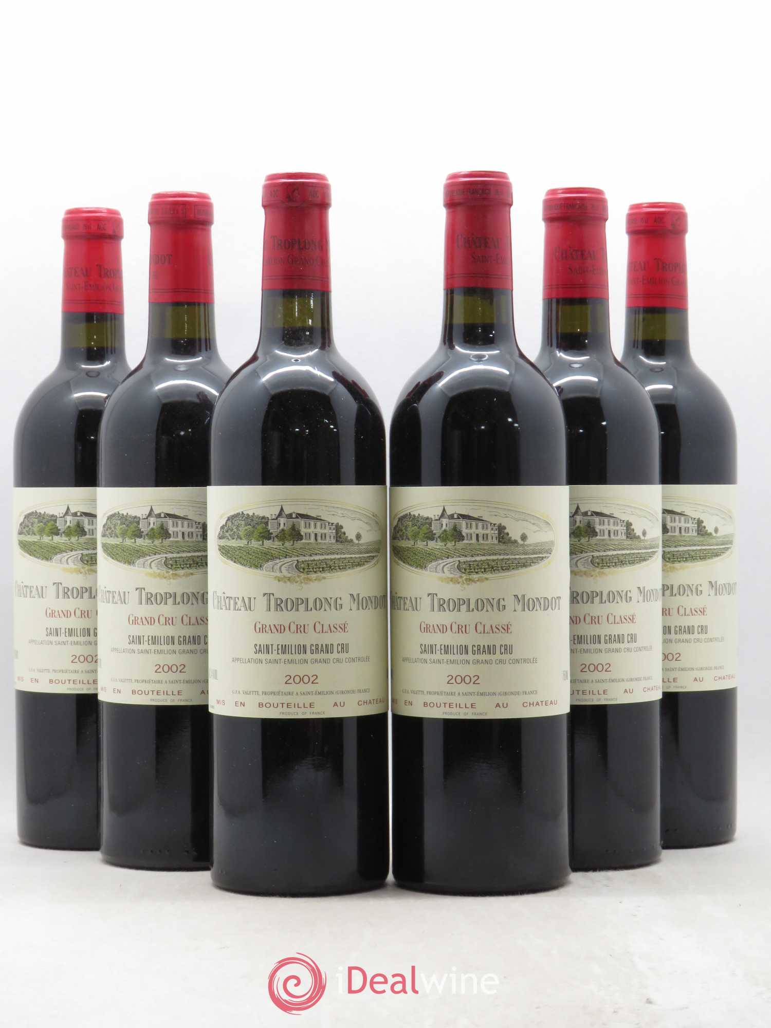 Château Troplong Mondot 1er Grand Cru Classé B 2002 - Lot de 6 bouteilles - 0