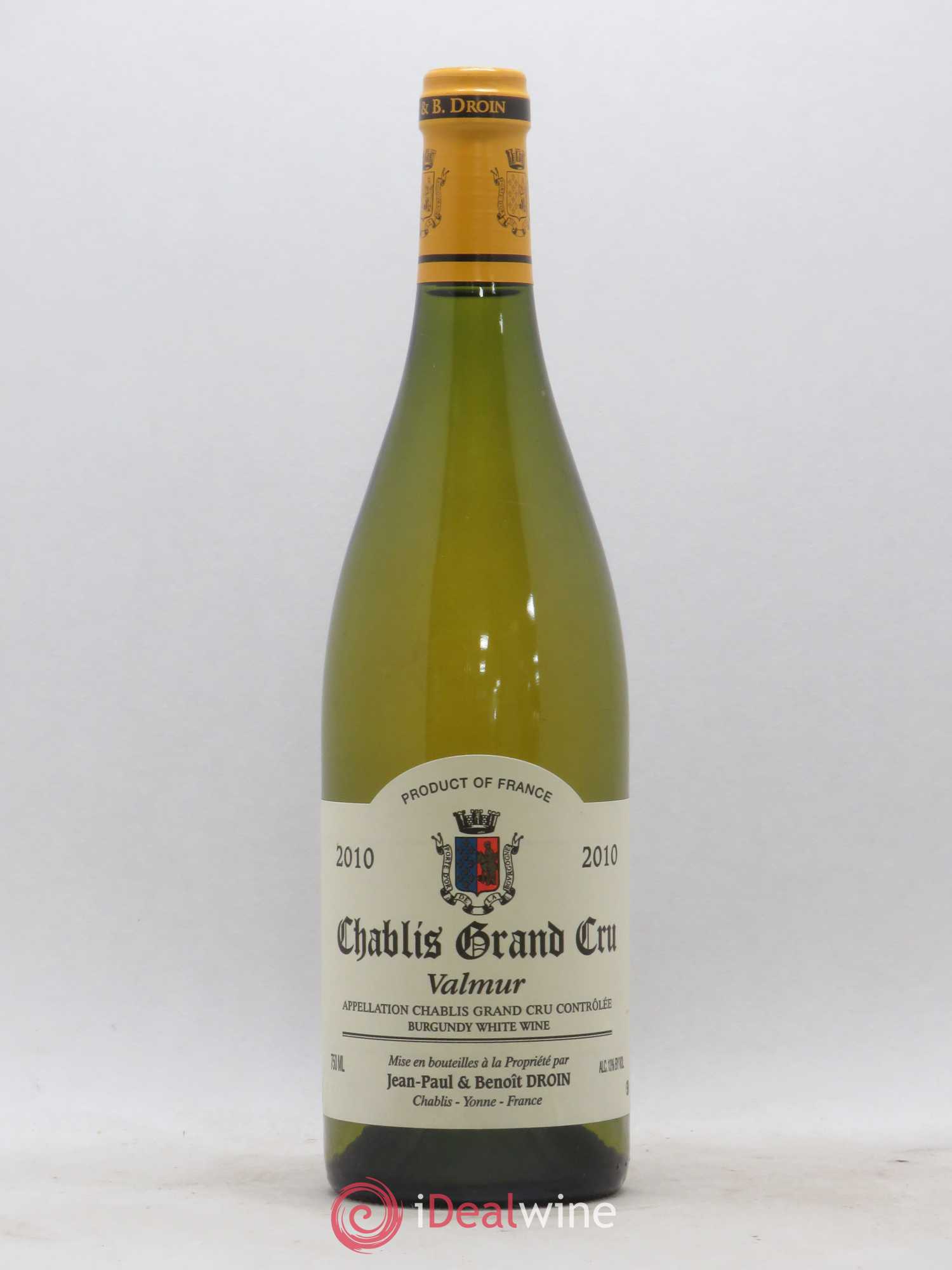 Chablis Grand Cru Valmur Jean-Paul & Benoît Droin (Domaine) 2010 - Lot de 1 bouteille - 0