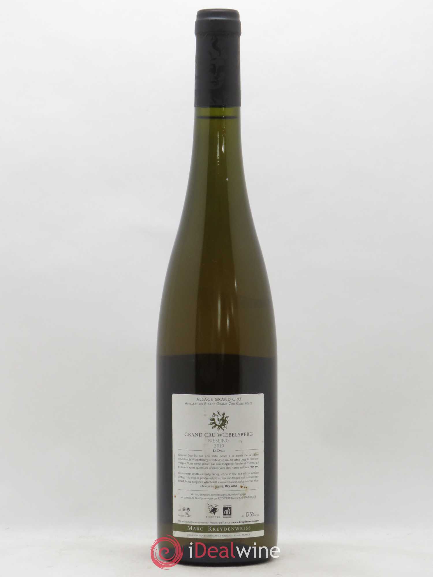 Alsace Riesling Grand Cru Wiebelsberg Marc Kreydenweiss 2010 - Lot de 1 bouteille - 1