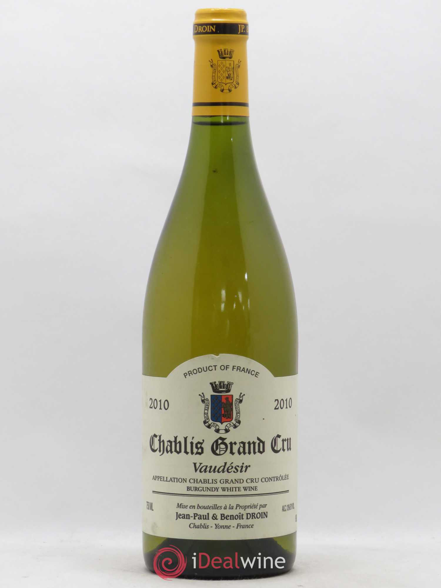 Chablis Grand Cru Vaudésir Jean-Paul & Benoît Droin (Domaine) 2010 - Lot de 1 bouteille - 0