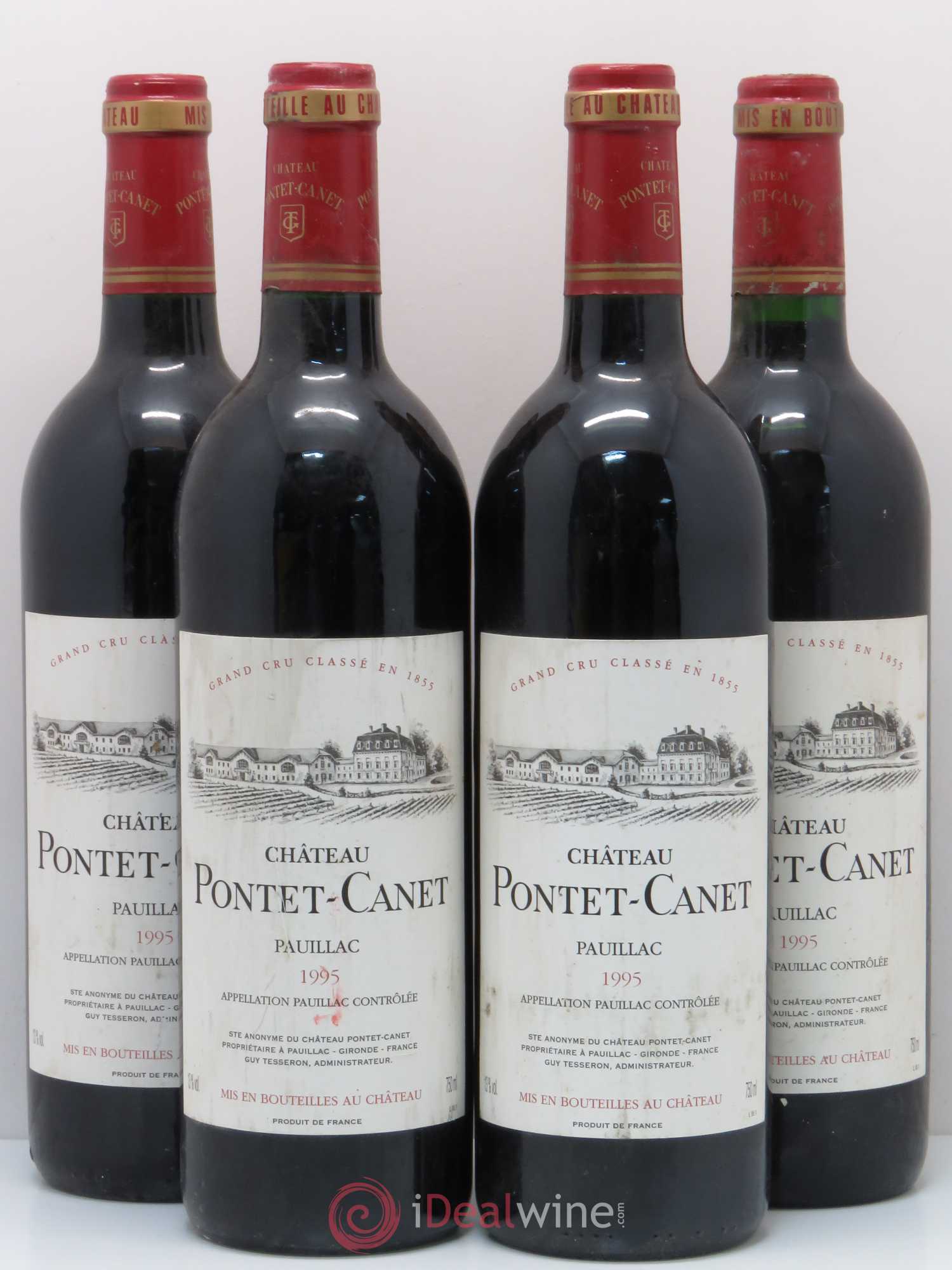 Château Pontet Canet 5ème Grand Cru Classé 1995 - Lot de 4 bouteilles - 0