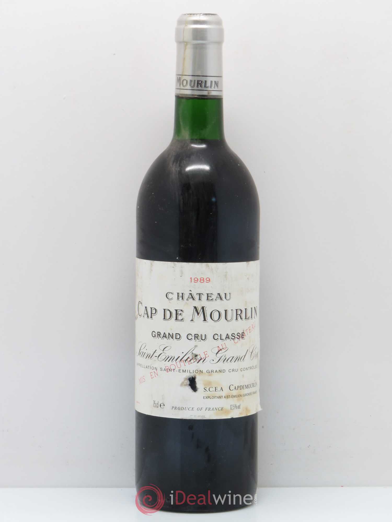 Château Cap de Mourlin Grand Cru Classé 1989 - Lot de 1 bouteille - 0
