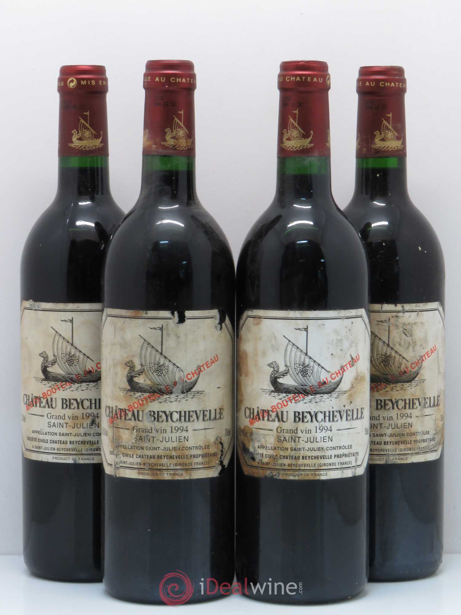 Château Beychevelle 4ème Grand Cru Classé 1994 - Lot de 4 bouteilles - 0