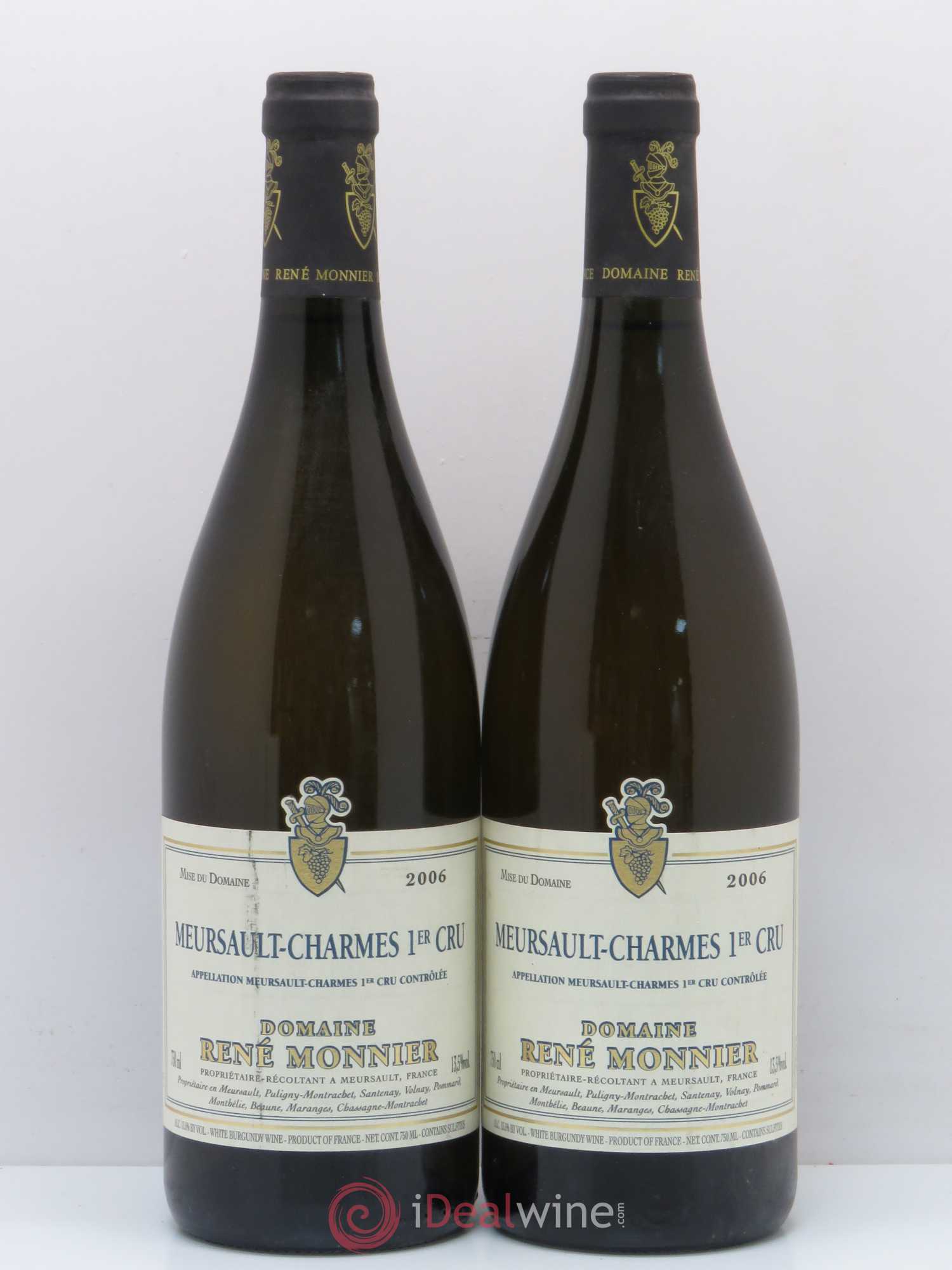 Meursault 1er Cru Charmes René Monnier 2006 - Lot de 2 bouteilles - 0