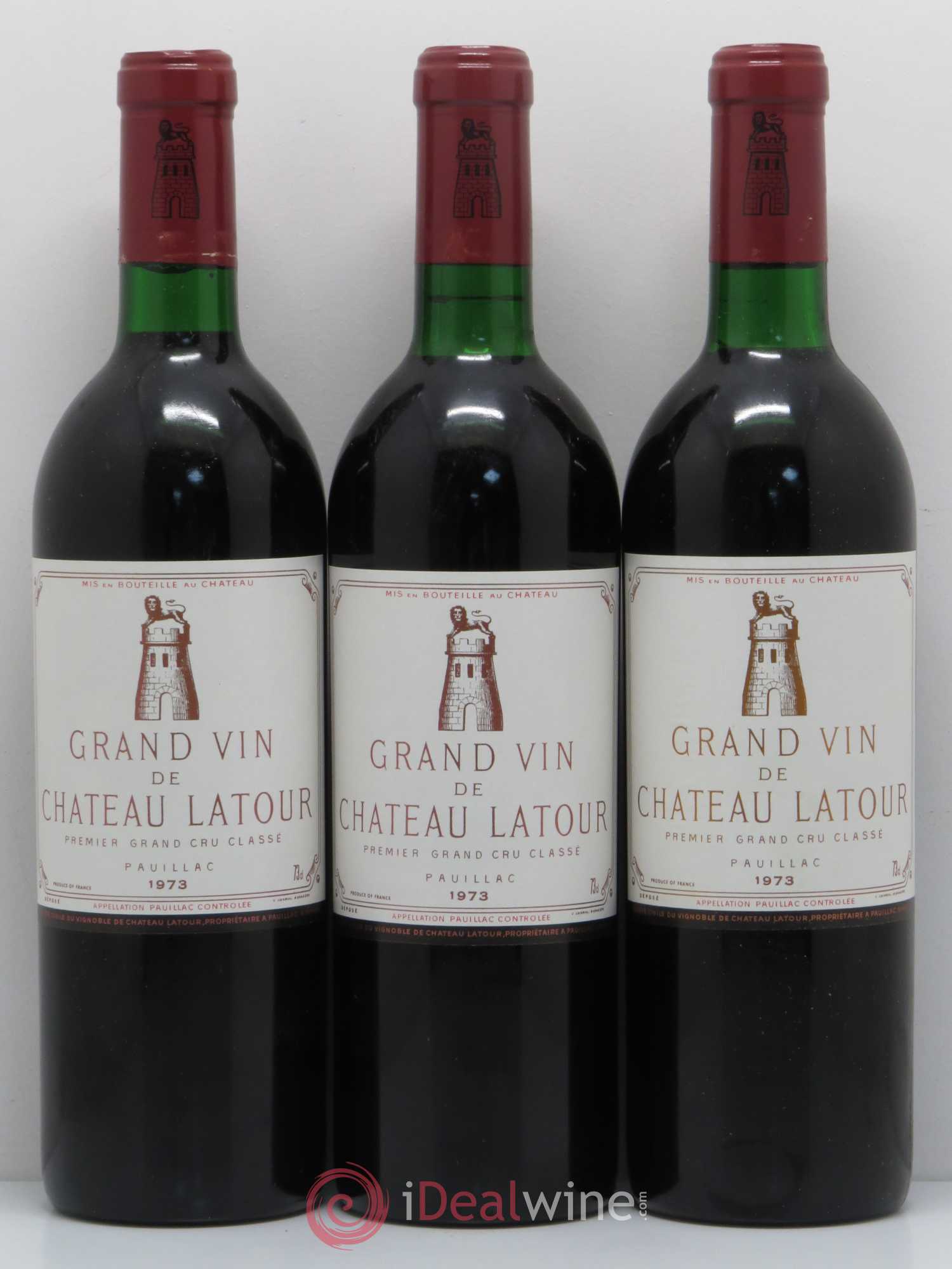 Château Latour 1er Grand Cru Classé 1973 - Lot de 3 bouteilles - 0