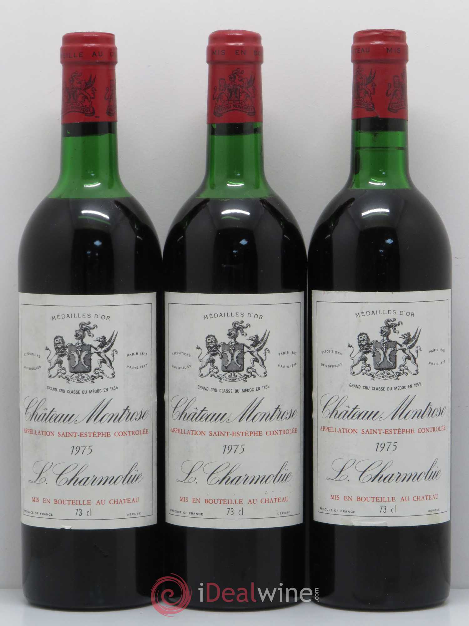 Château Montrose 2ème Grand Cru Classé 1975 - Lot de 3 bouteilles - 0