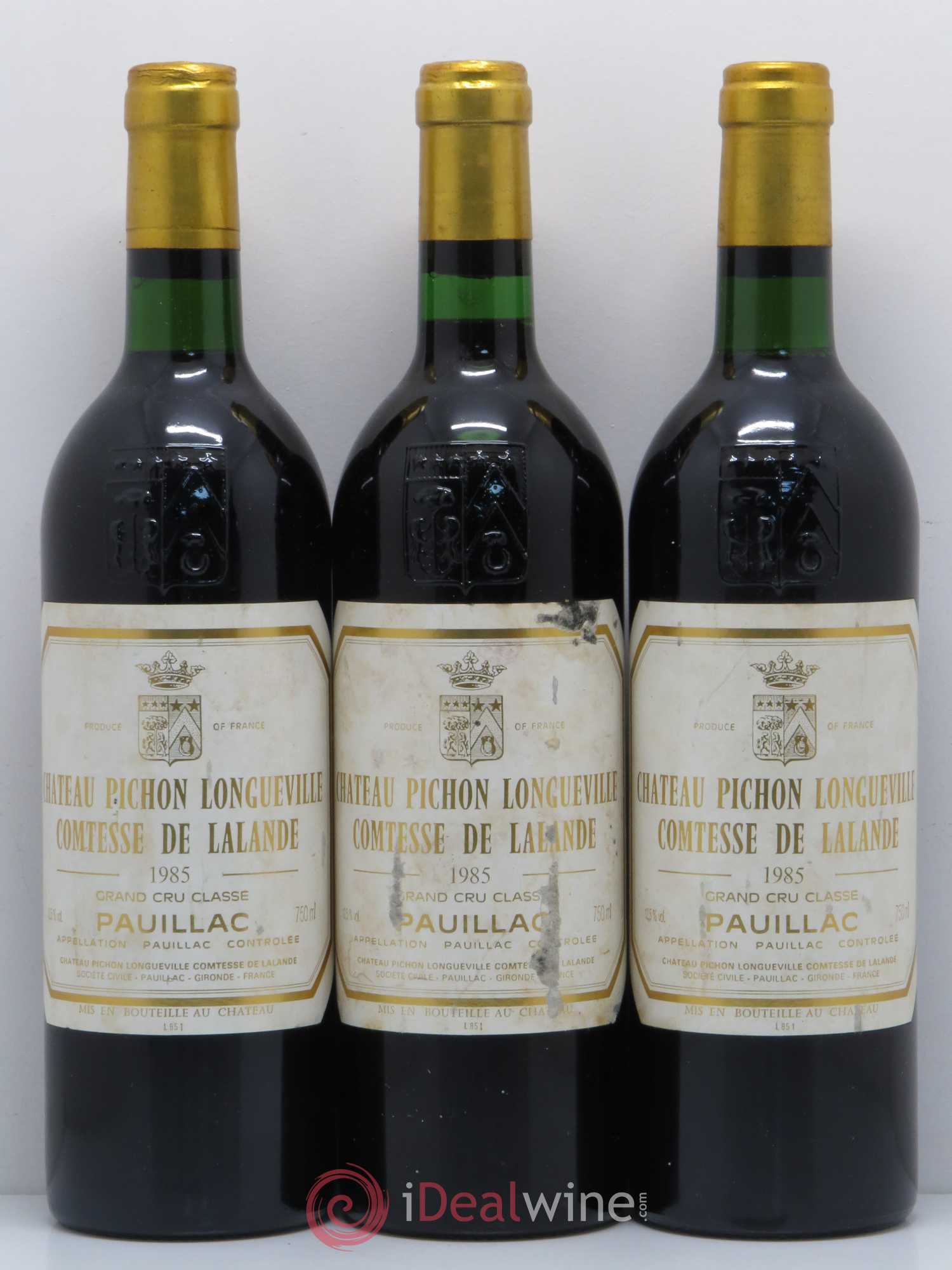 Château Pichon Longueville Comtesse de Lalande 2ème Grand Cru Classé 1985 - Lot de 3 bouteilles - 0