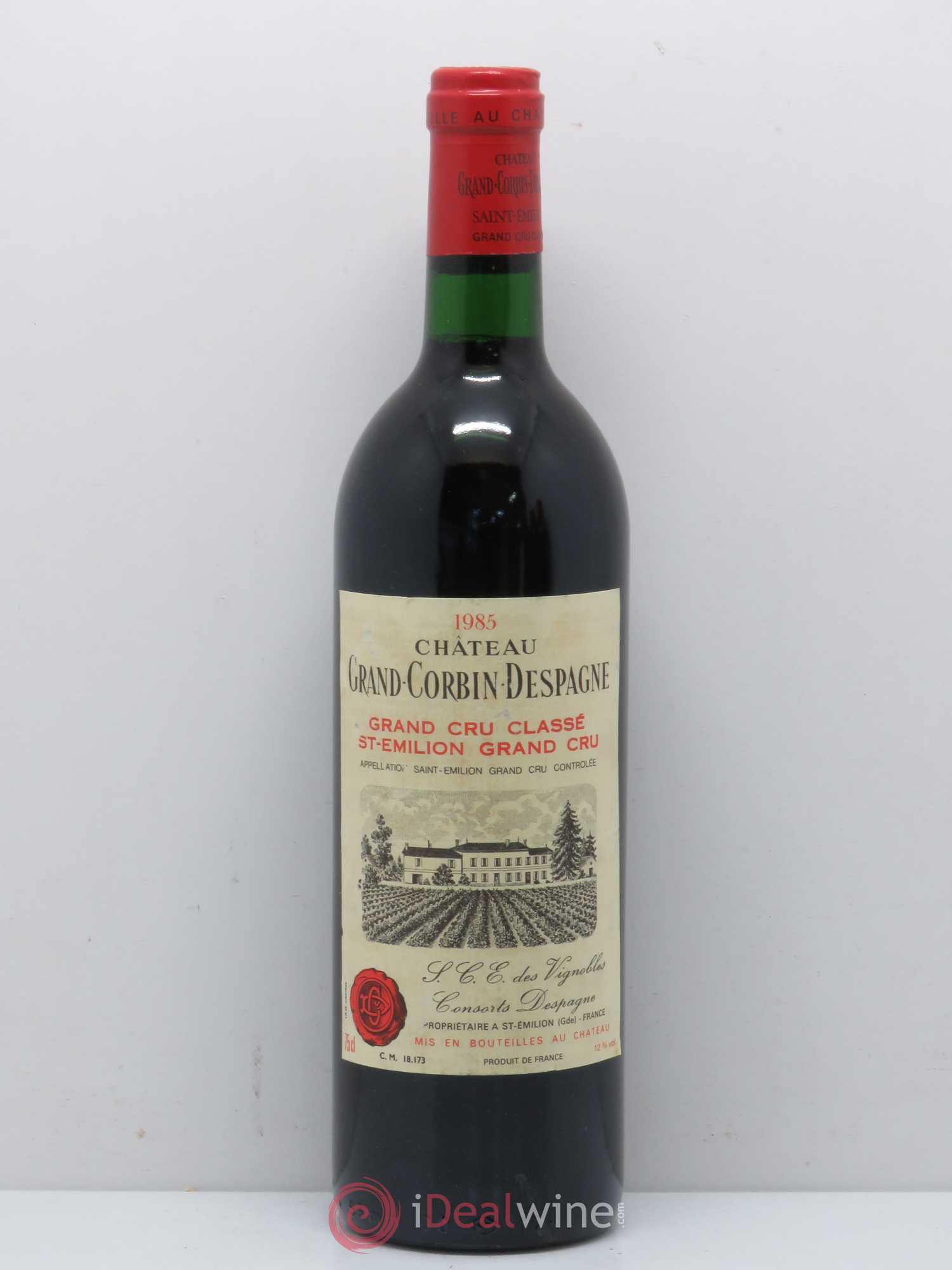 Château Grand Corbin Grand Cru Classé 1985 - Lot de 1 bouteille - 0