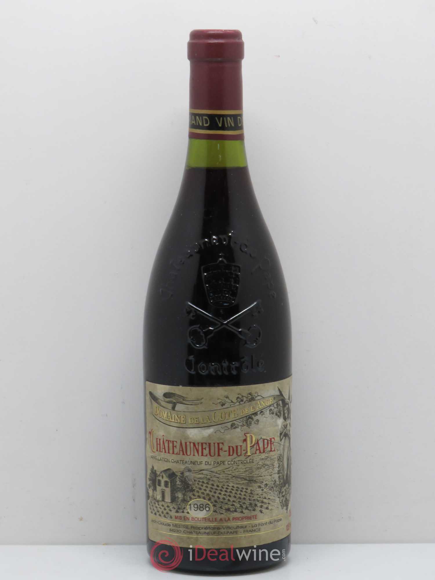 Châteauneuf-du-Pape Domaine De La Côte De L'Ange 1986 - Posten von 1 Flasche - 0
