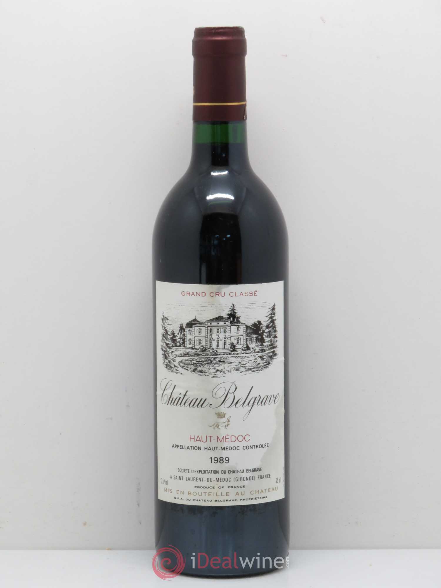 Château Belgrave 5ème Grand Cru Classé 1989 - Lot de 1 bouteille - 0
