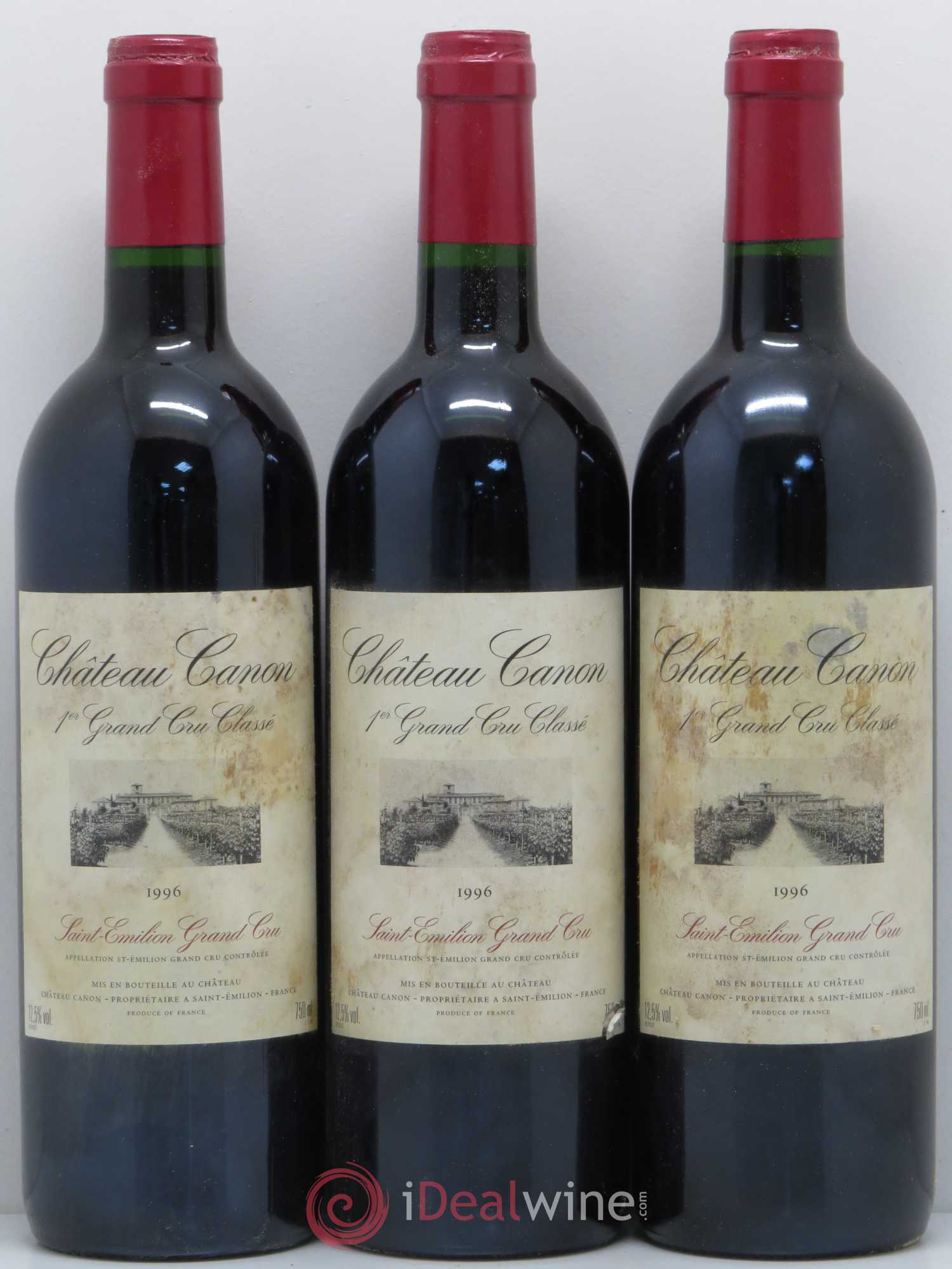 Château Canon 1er Grand Cru Classé B 1996 - Lot de 12 bouteilles - 1