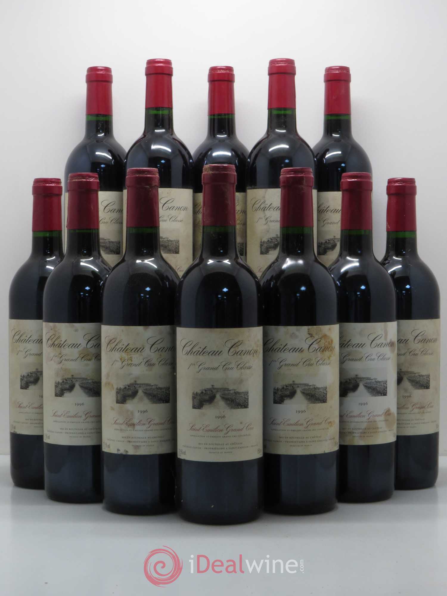 Château Canon 1er Grand Cru Classé B 1996 - Lot de 12 bouteilles - 0