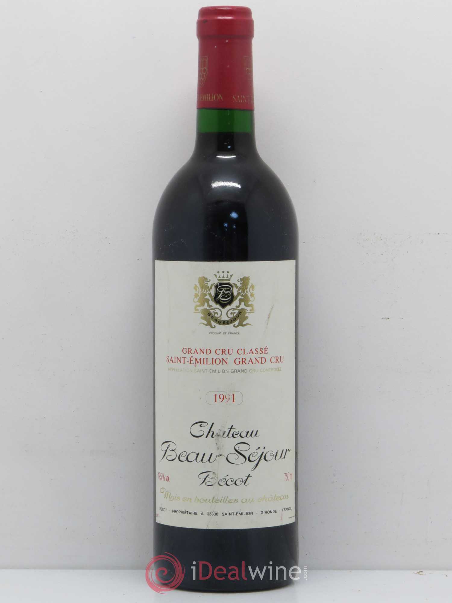 Château Beau-Séjour Bécot 1er Grand Cru Classé B 1991 - Lot de 1 bouteille - 0