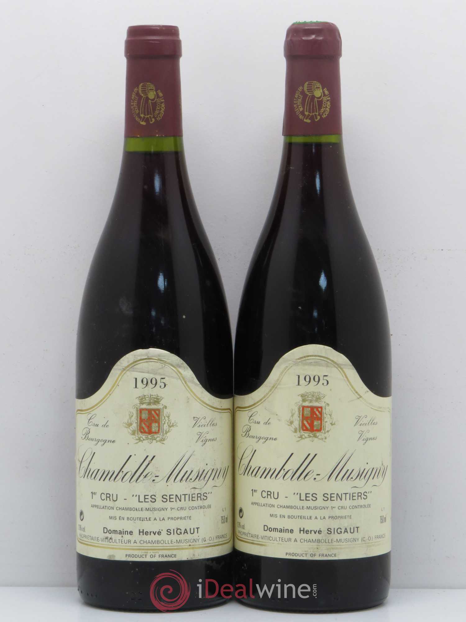 Chambolle-Musigny 1er Cru Les Sentiers Herve Sigaut 1995 - Posten von 4 Flaschen - 2