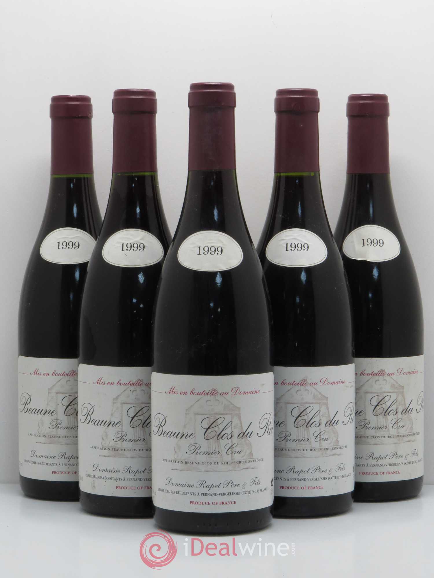 Beaune 1er Cru Clos Du Roy Rapet Pere Et Fils 1999 - Posten von 5 Flaschen - 0