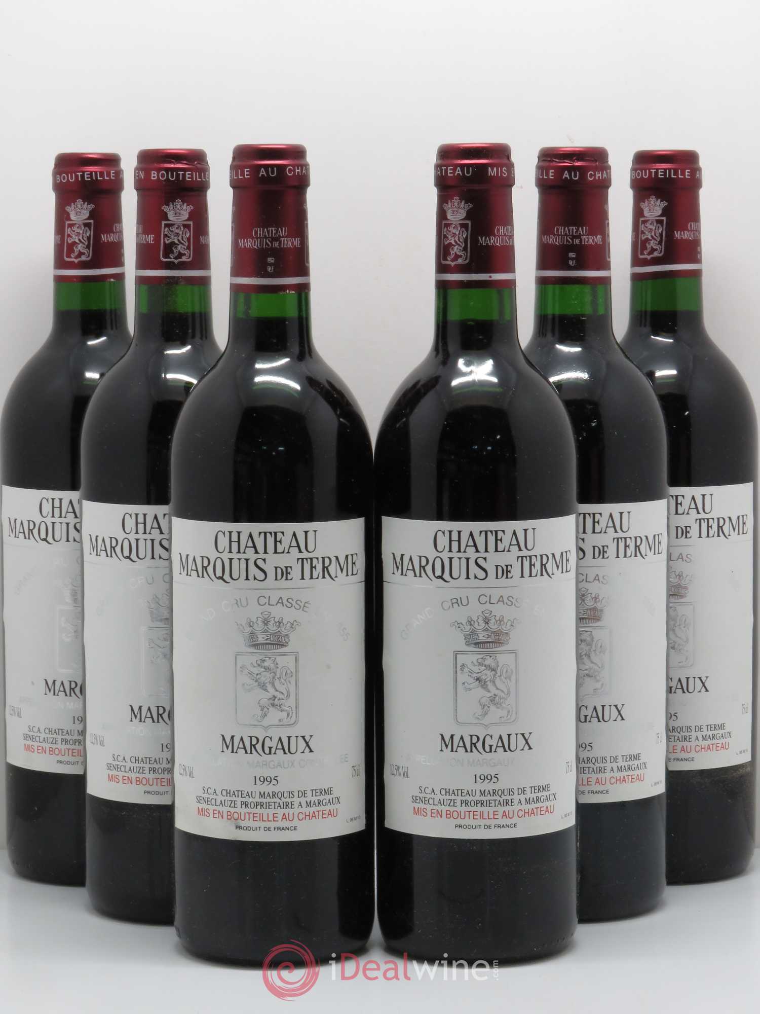 Château Marquis de Terme 4ème Grand Cru Classé 1995 - Lot de 6 bouteilles - 0