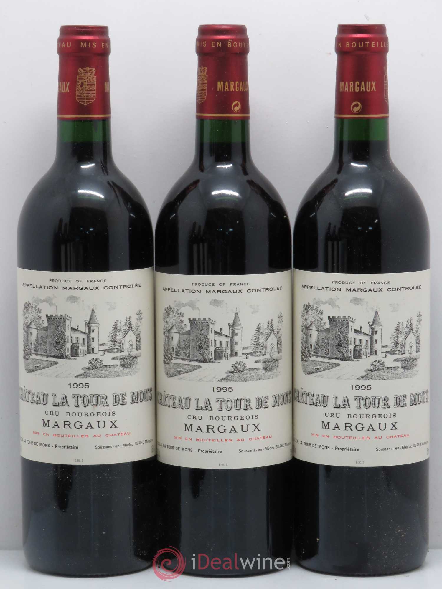 Château la Tour de Mons Cru Bourgeois 1995 - Lot de 6 bouteilles - 1
