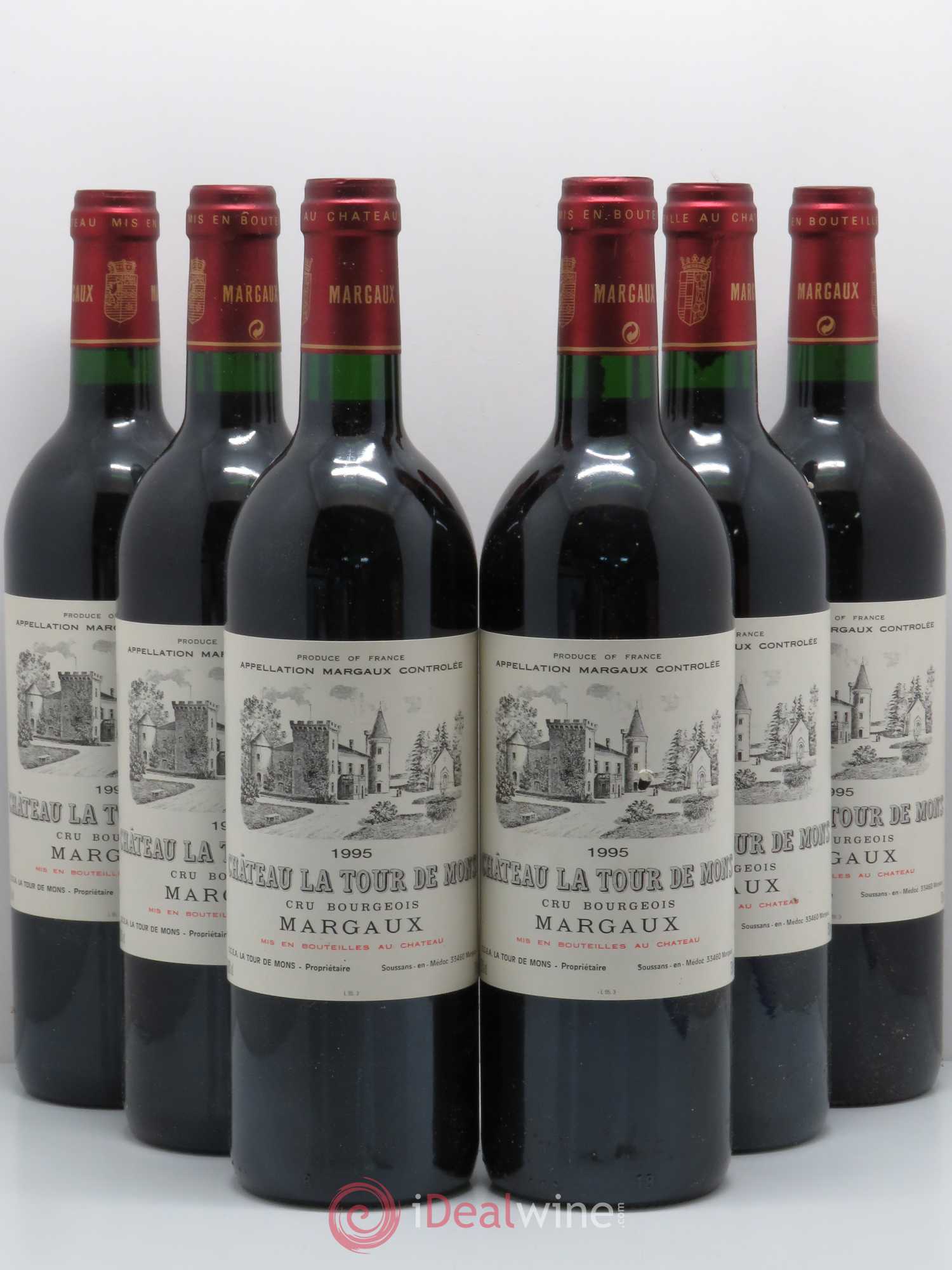 Château la Tour de Mons Cru Bourgeois 1995 - Lot de 6 bouteilles - 0