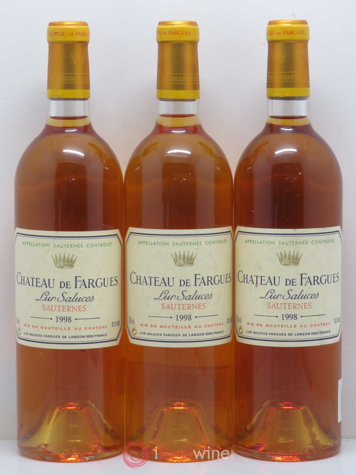 Château de Fargues 1998 - Lotto di 3 bottiglie - 0