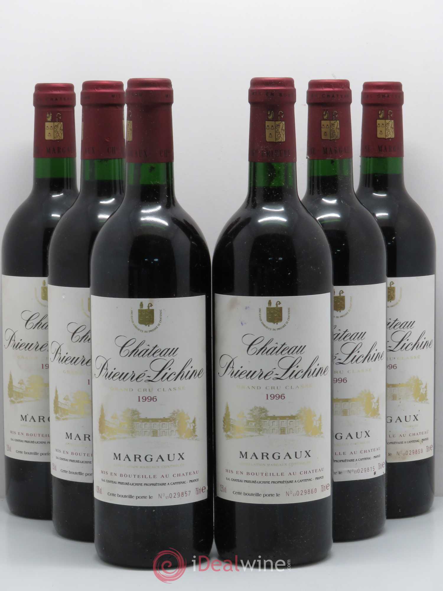 Château Prieuré Lichine 4ème Grand Cru Classé 1996 - Lot de 6 bouteilles - 0