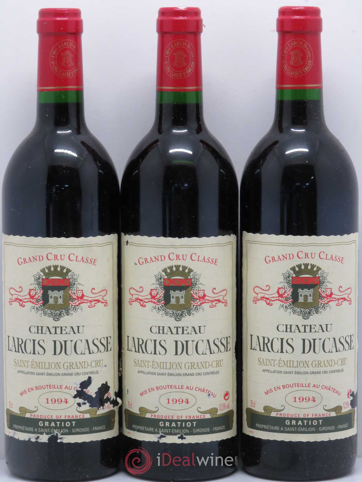 Château Larcis Ducasse 1er Grand Cru Classé B 1994 - Lot de 3 bouteilles - 0
