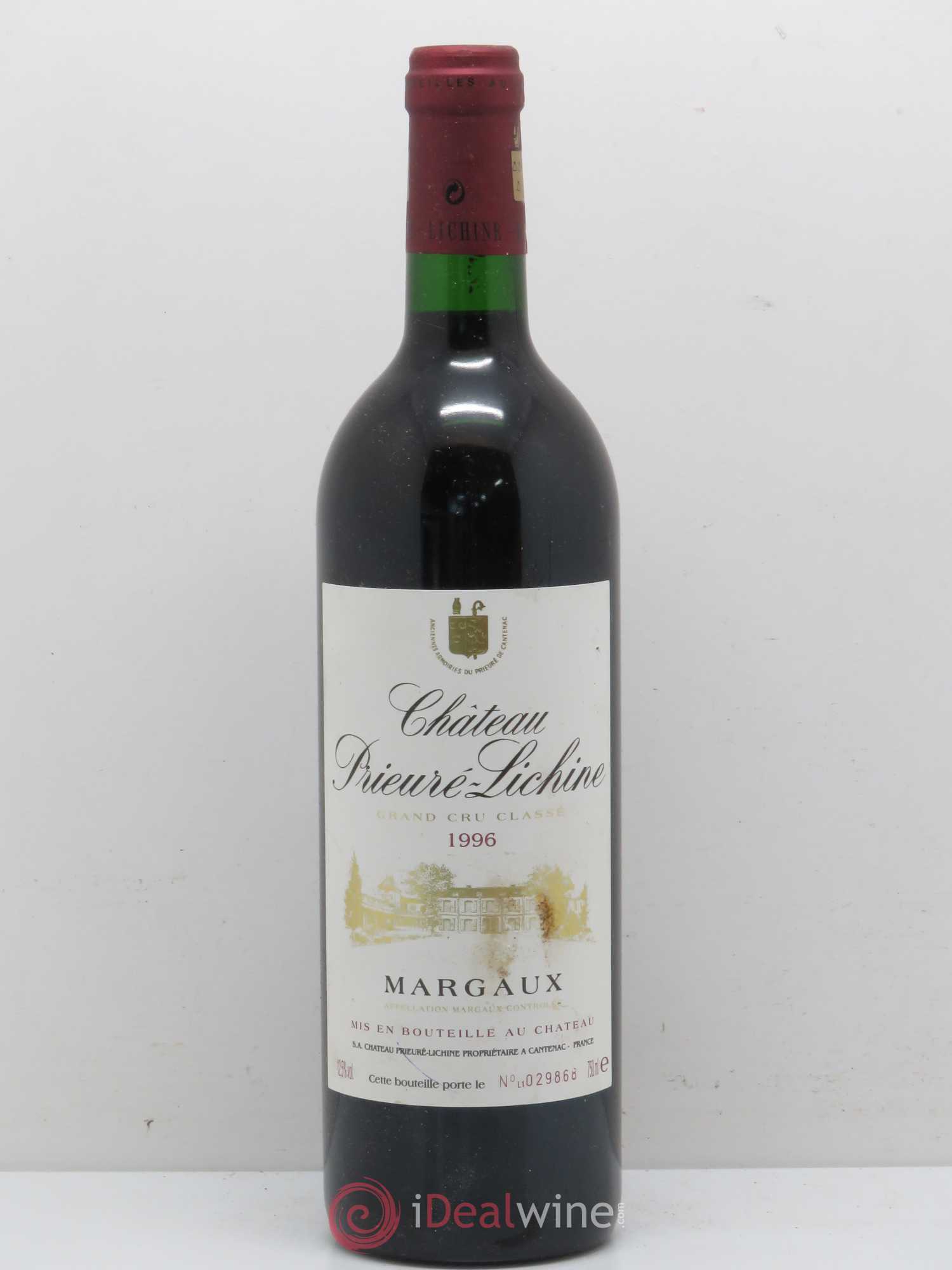 Château Prieuré Lichine 4ème Grand Cru Classé 1996 - Lot de 1 bouteille - 0