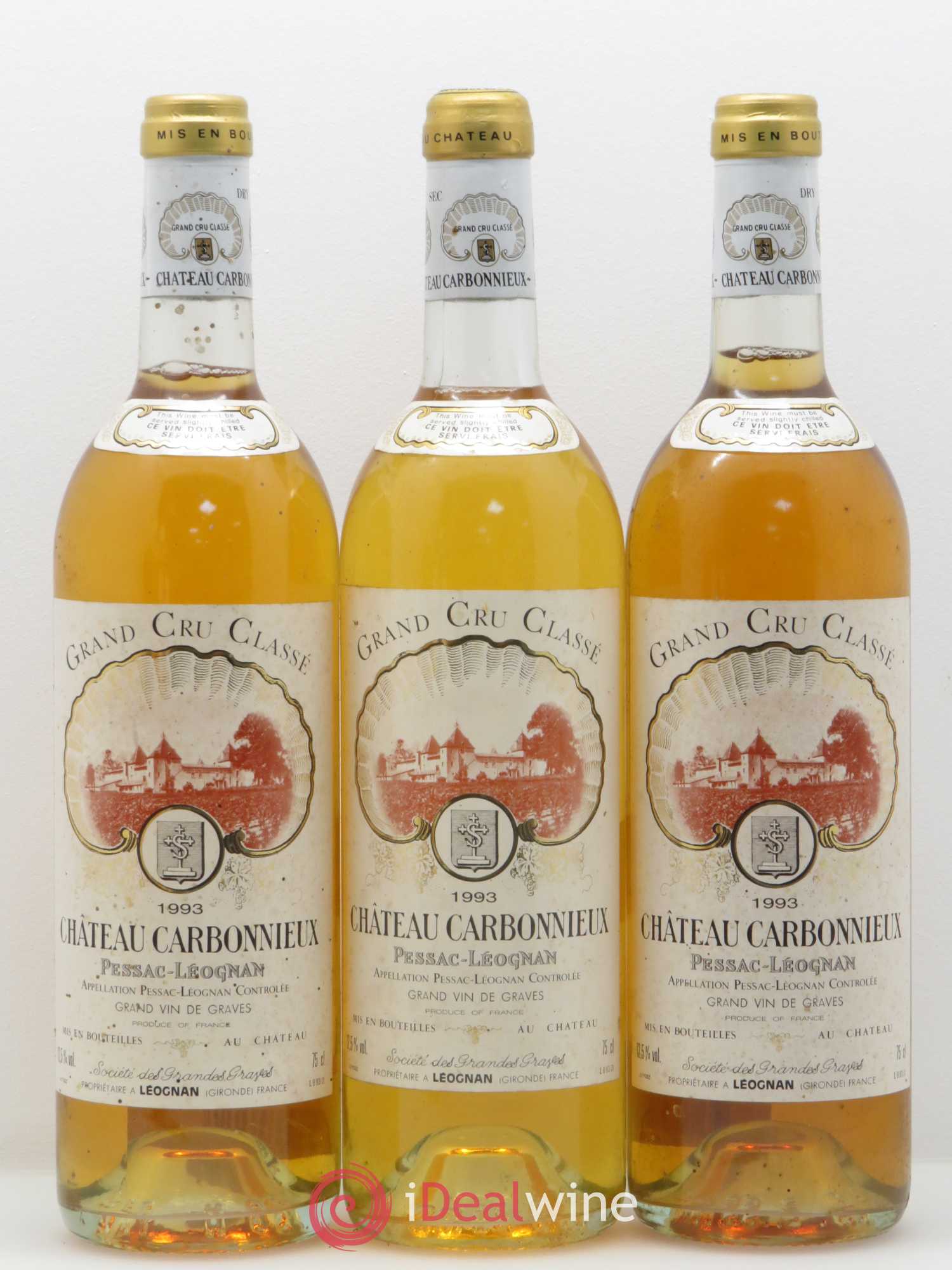 Château Carbonnieux Cru Classé de Graves 1993 - Lot de 5 bouteilles - 1
