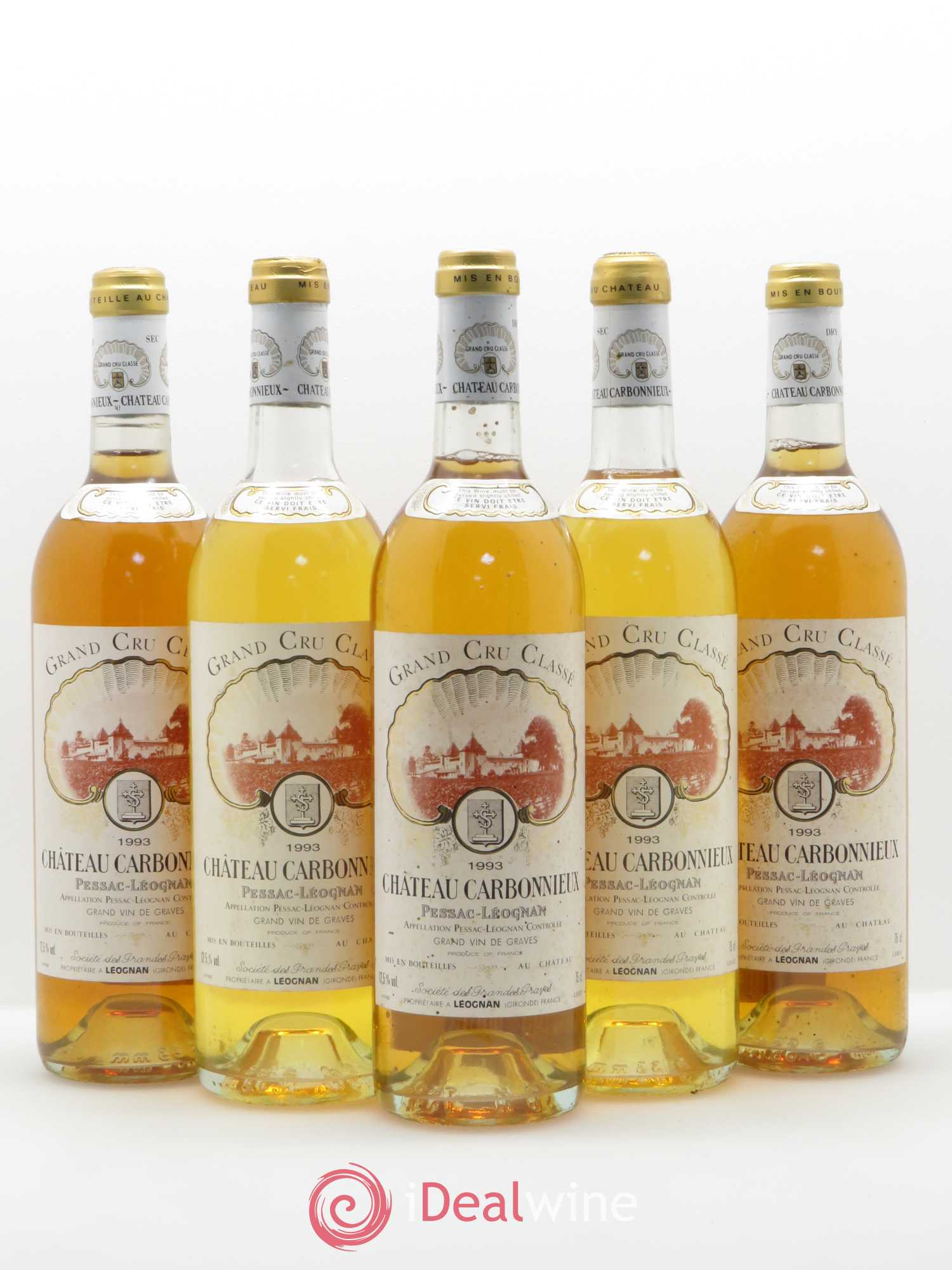Château Carbonnieux Cru Classé de Graves 1993 - Lot de 5 bouteilles - 0