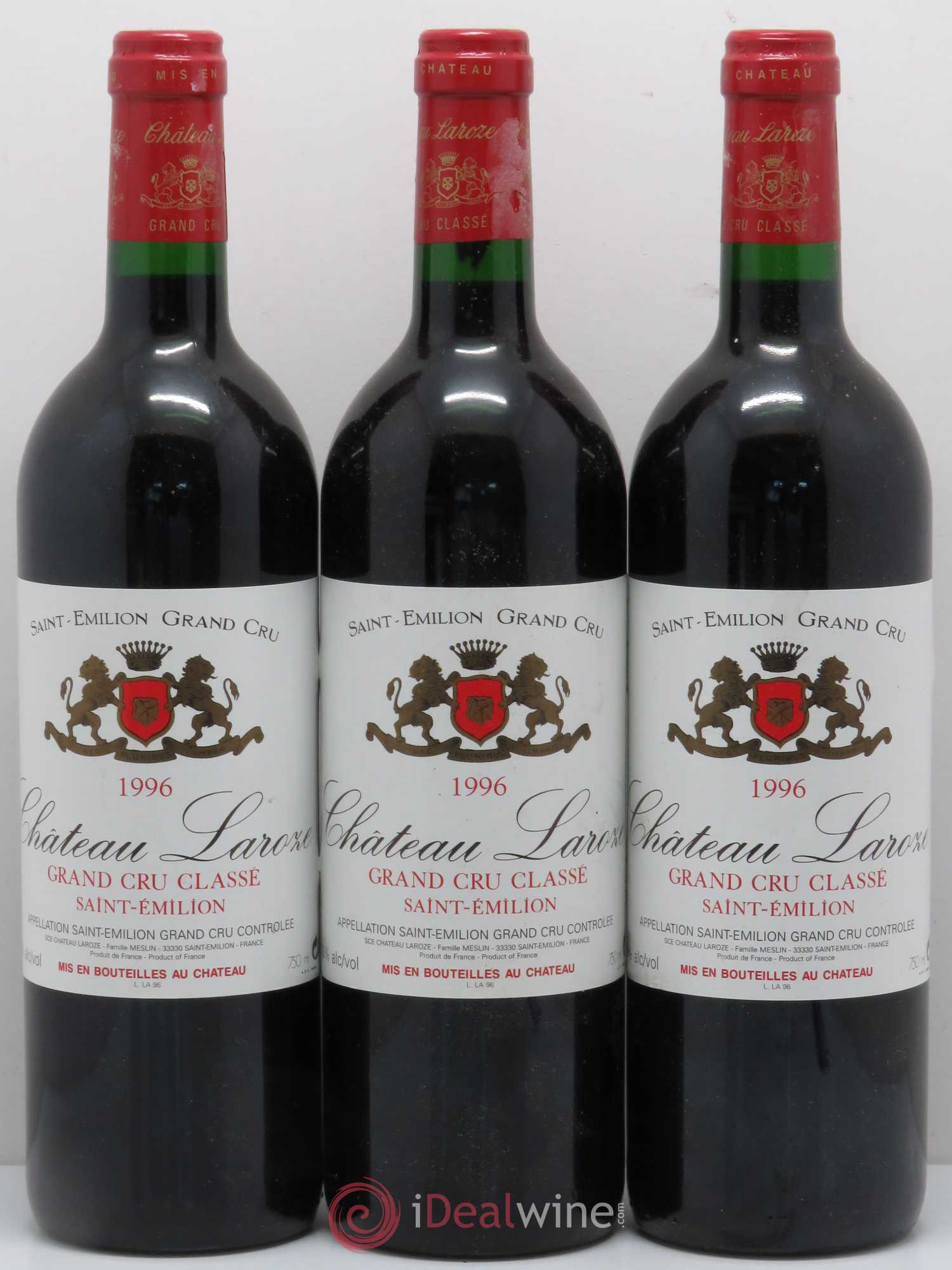 Château Laroze Grand Cru Classé 1996 - Lot de 3 bouteilles - 0