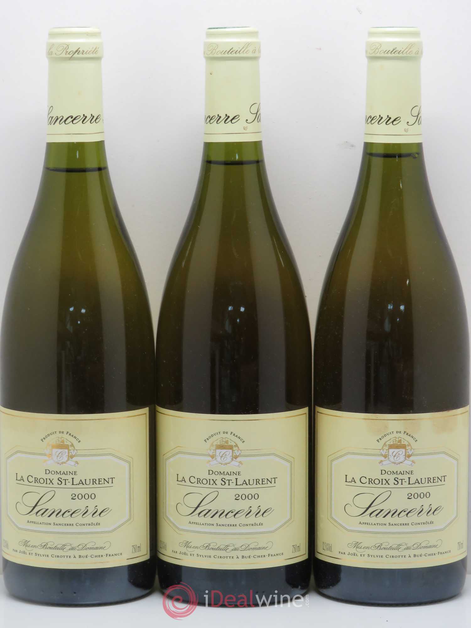 Sancerre Domaine de La Croix Saint Laurent 2000 - Posten von 3 Flaschen - 0