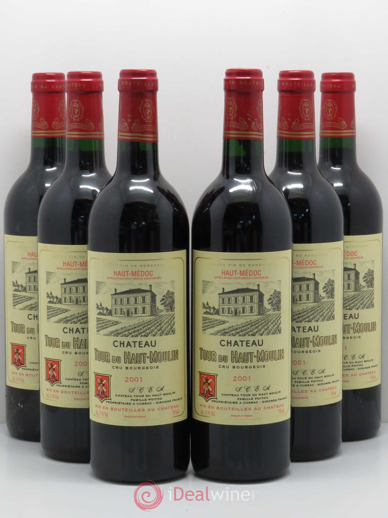 Château Tour du Haut Moulin Cru Bourgeois 2001 - Lot de 6 bouteilles - 0
