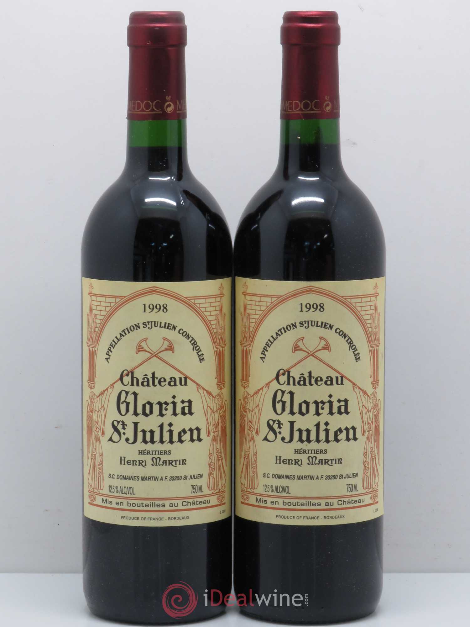 Château Gloria 1998 - Lot de 2 bouteilles - 0