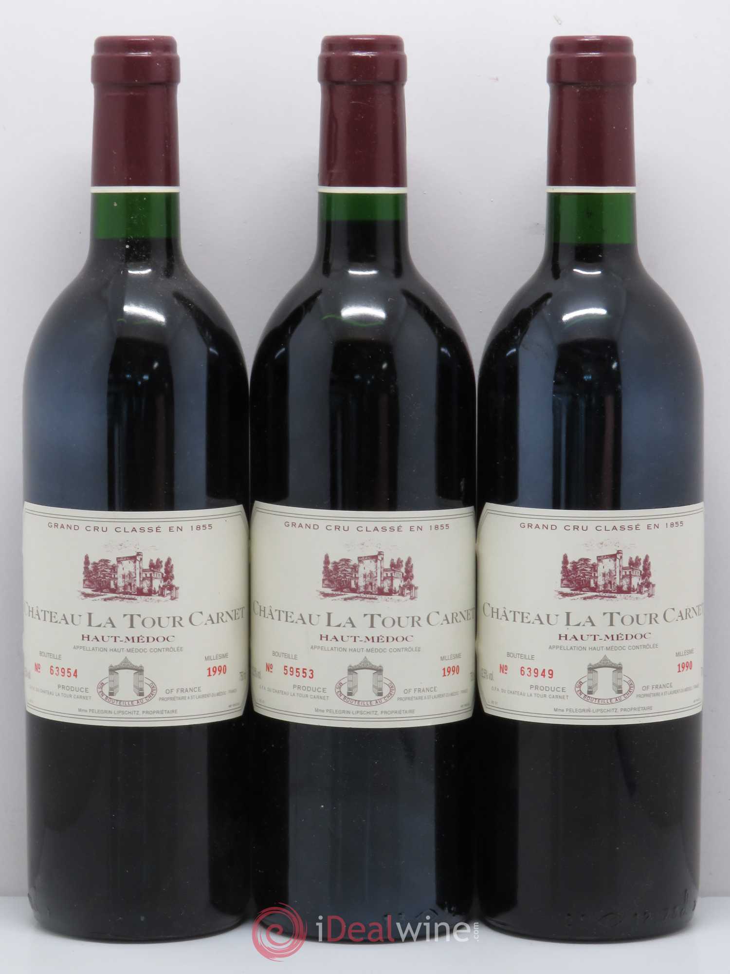 Château la Tour Carnet 4ème Grand Cru Classé 1990 - Lot de 6 bouteilles - 2