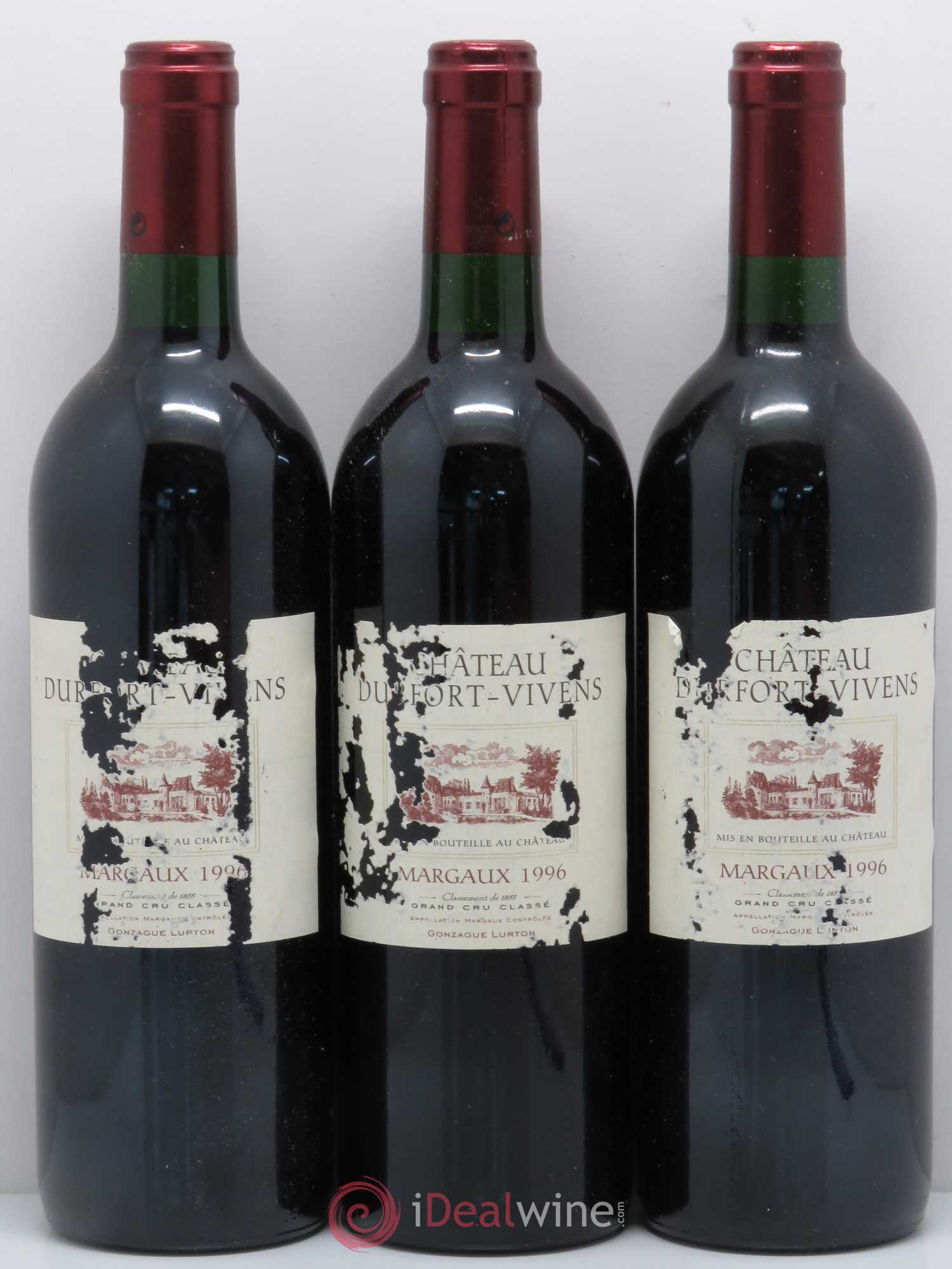Château Durfort Vivens 2ème Grand Cru Classé 1996 - Lot de 3 bouteilles - 0