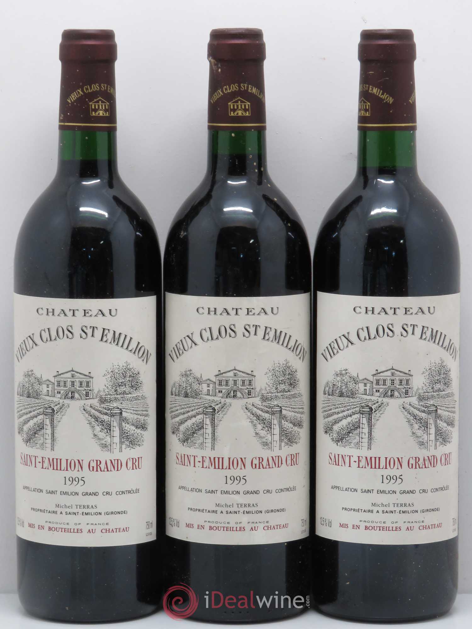 Saint-Émilion Vieux Clos Saint-Emilion 1995 - Posten von 3 Flaschen - 0