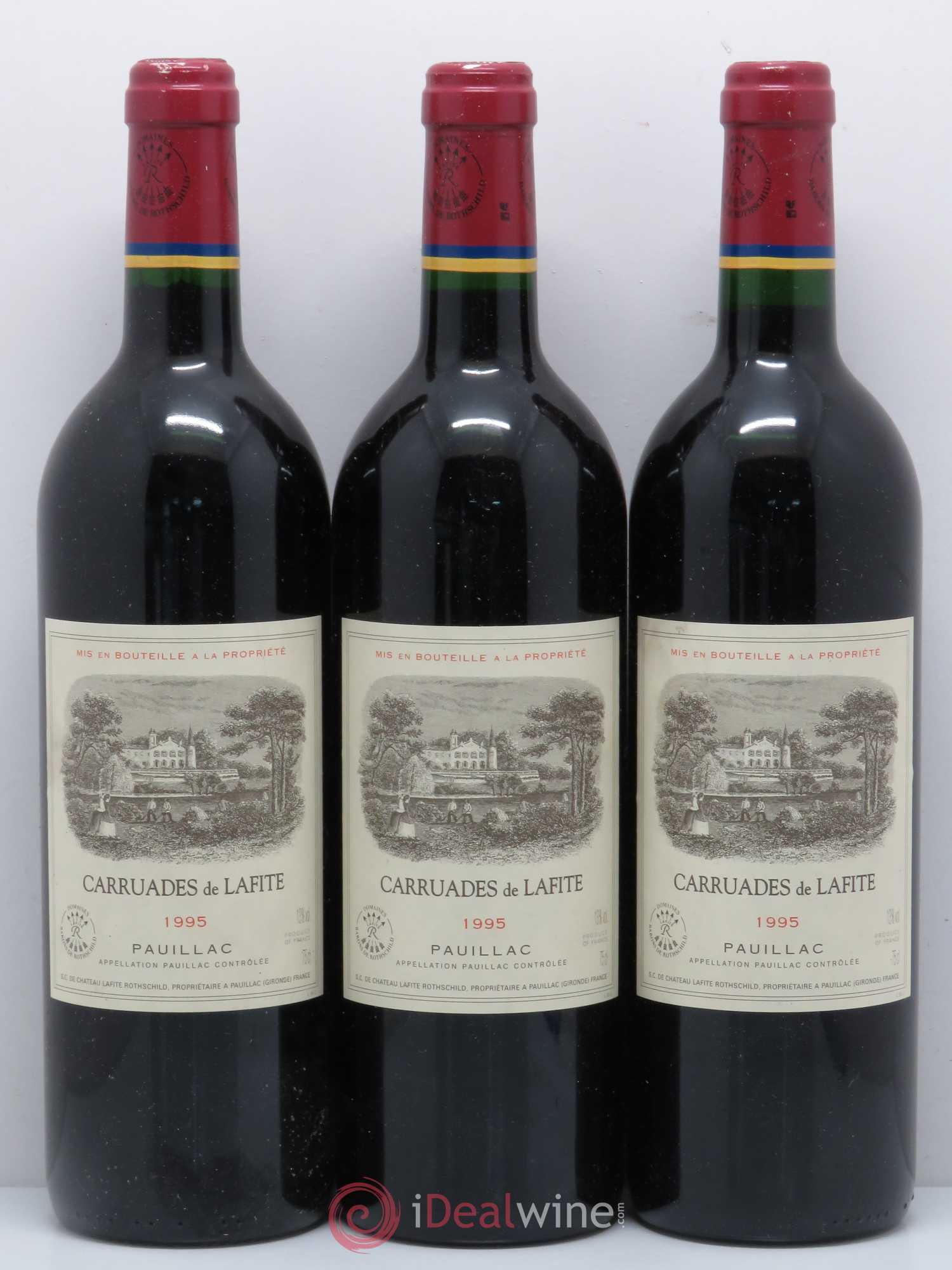 Carruades de Lafite Rothschild Second Vin 1995 - Lot de 3 bouteilles - 0