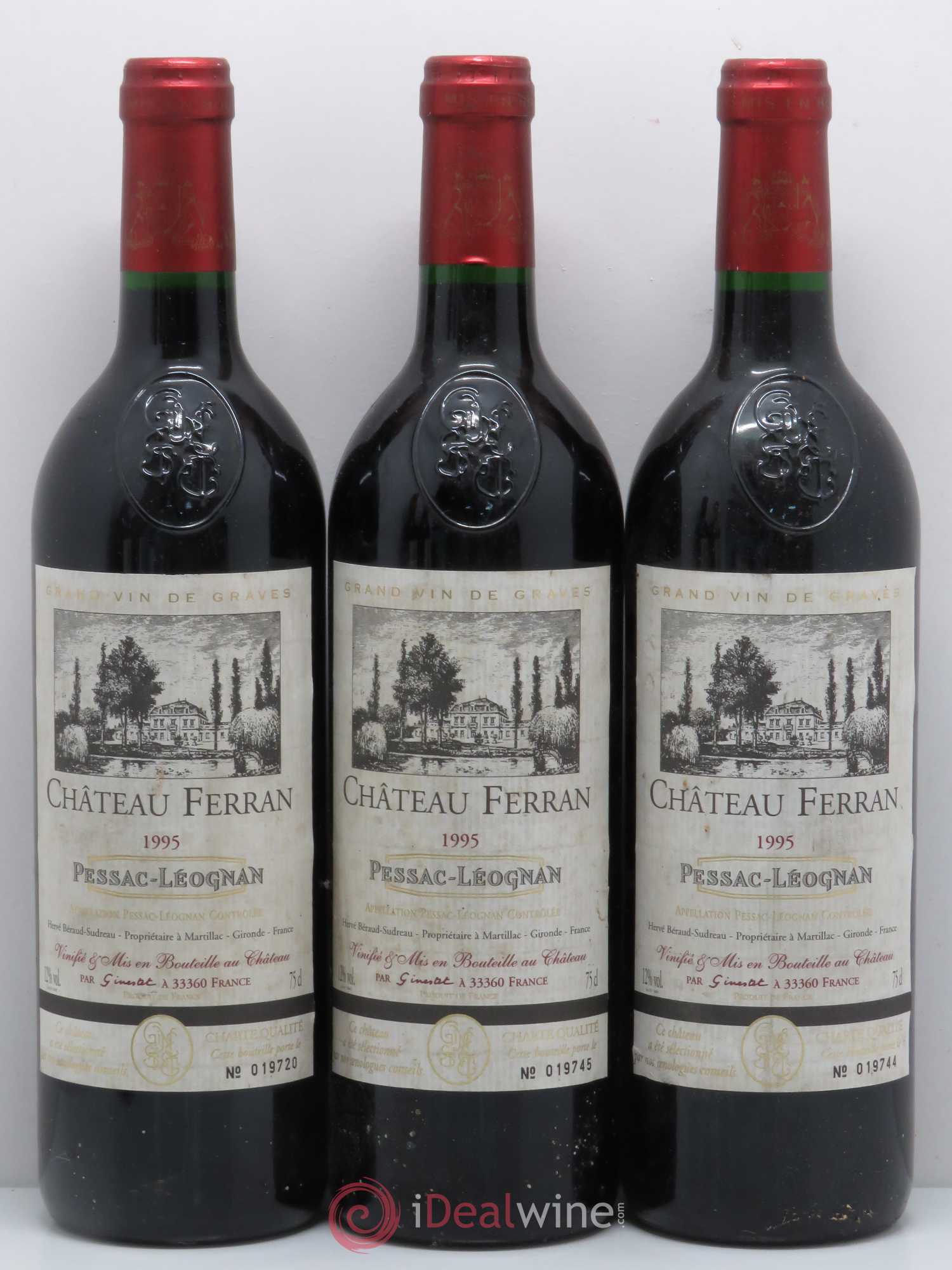 Pessac-Léognan Château Ferran 1995 - Lot de 5 bouteilles - 1