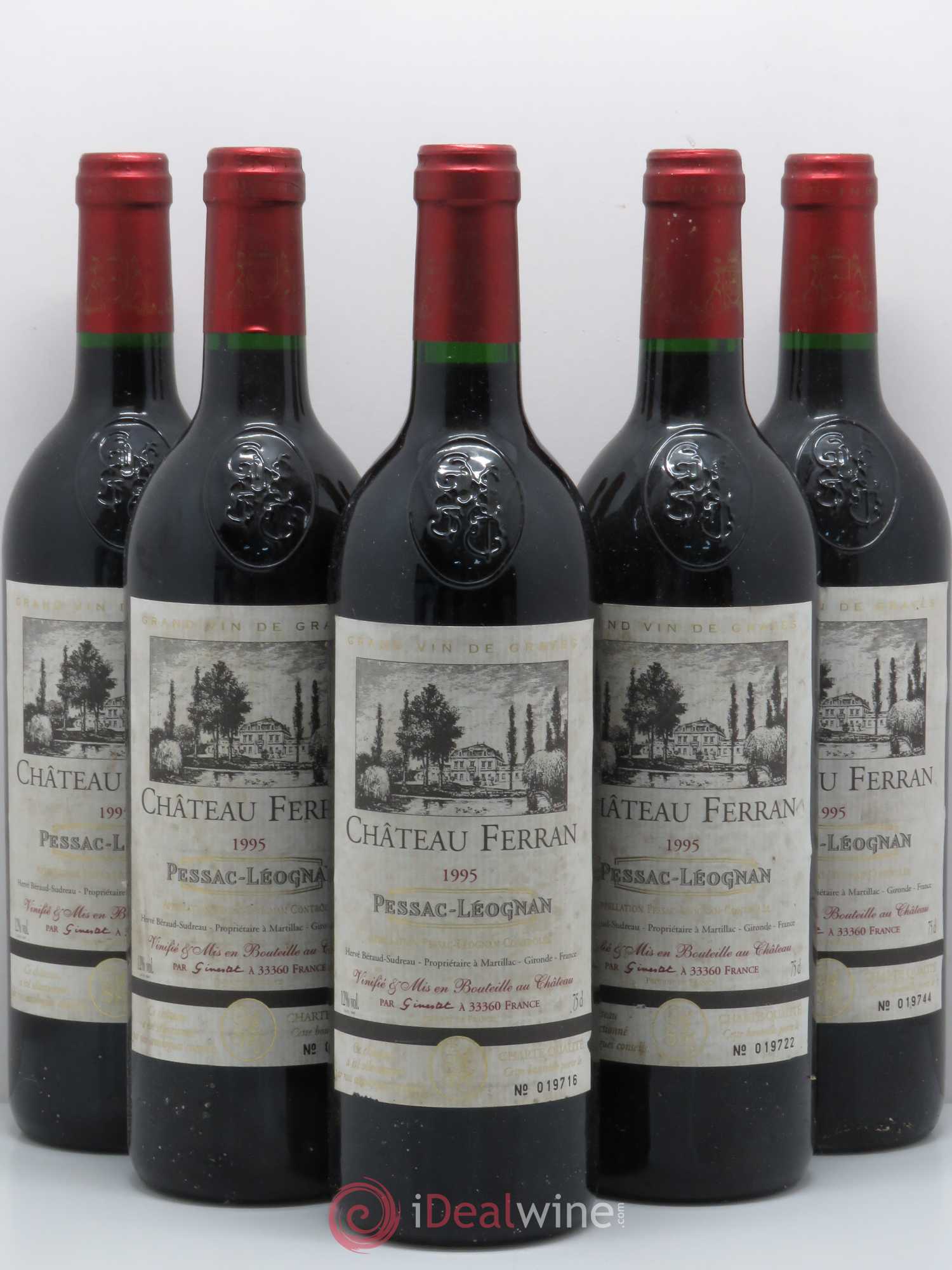 Pessac-Léognan Château Ferran 1995 - Lot de 5 bouteilles - 0