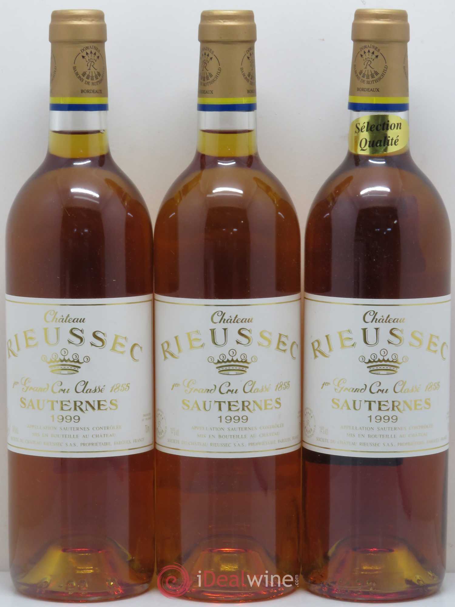 Château Rieussec 1er Grand Cru Classé 1999 - Lotto di 3 bottiglie - 0