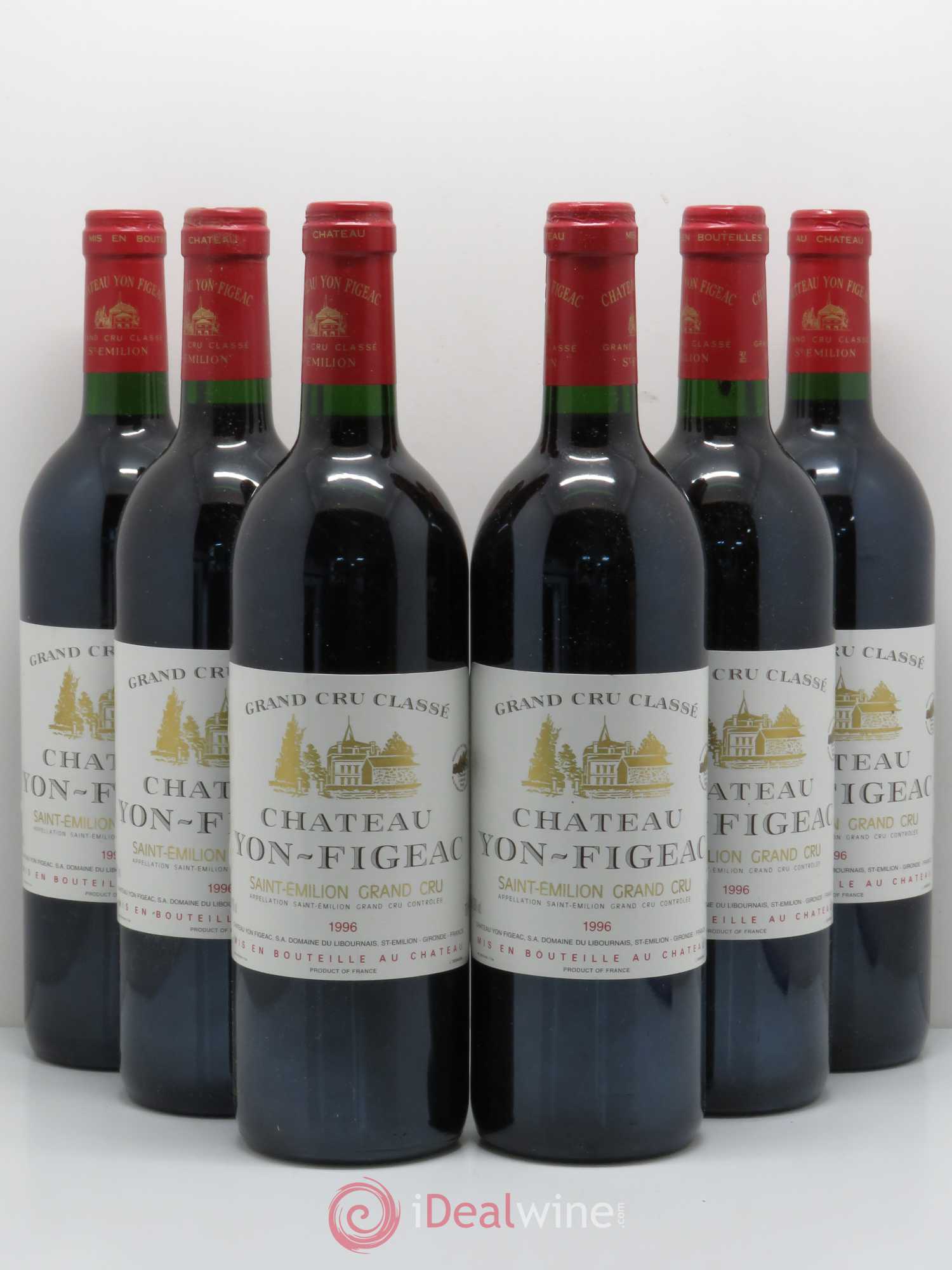 Château Yon Figeac Grand Cru Classé 1996 - Lot de 6 bouteilles - 0