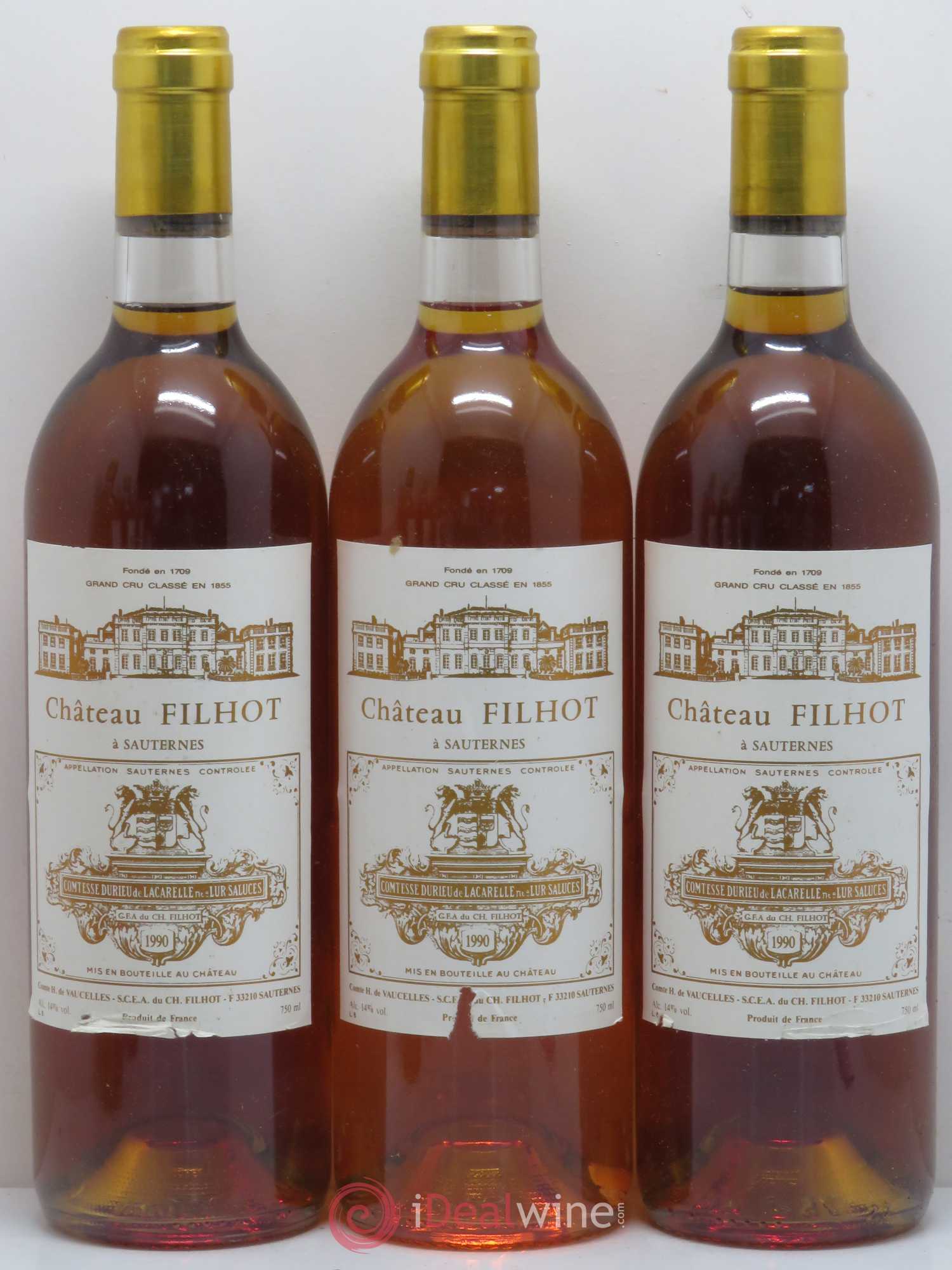 Château Filhot 2ème Grand Cru Classé 1990 - Lotto di 6 bottiglie - 1
