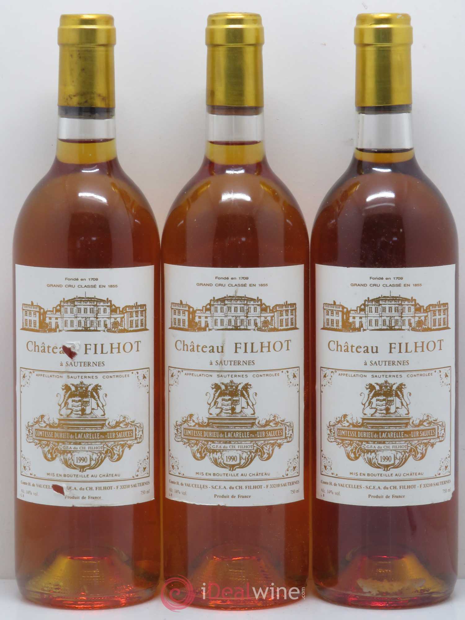 Château Filhot 2ème Grand Cru Classé 1990 - Lotto di 6 bottiglie - 2