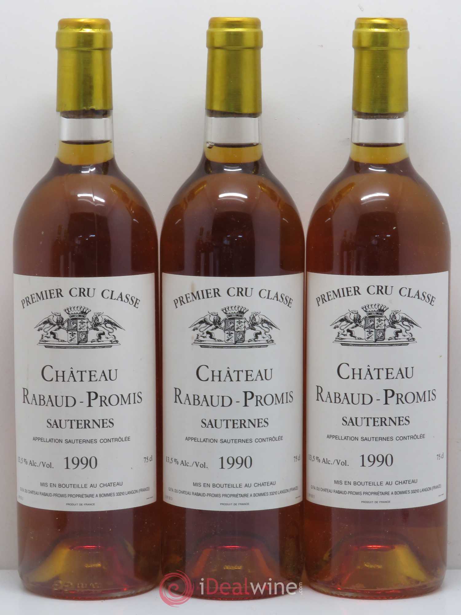 Château Rabaud Promis 1er Grand Cru Classé 1990 - Lotto di 6 bottiglie - 1
