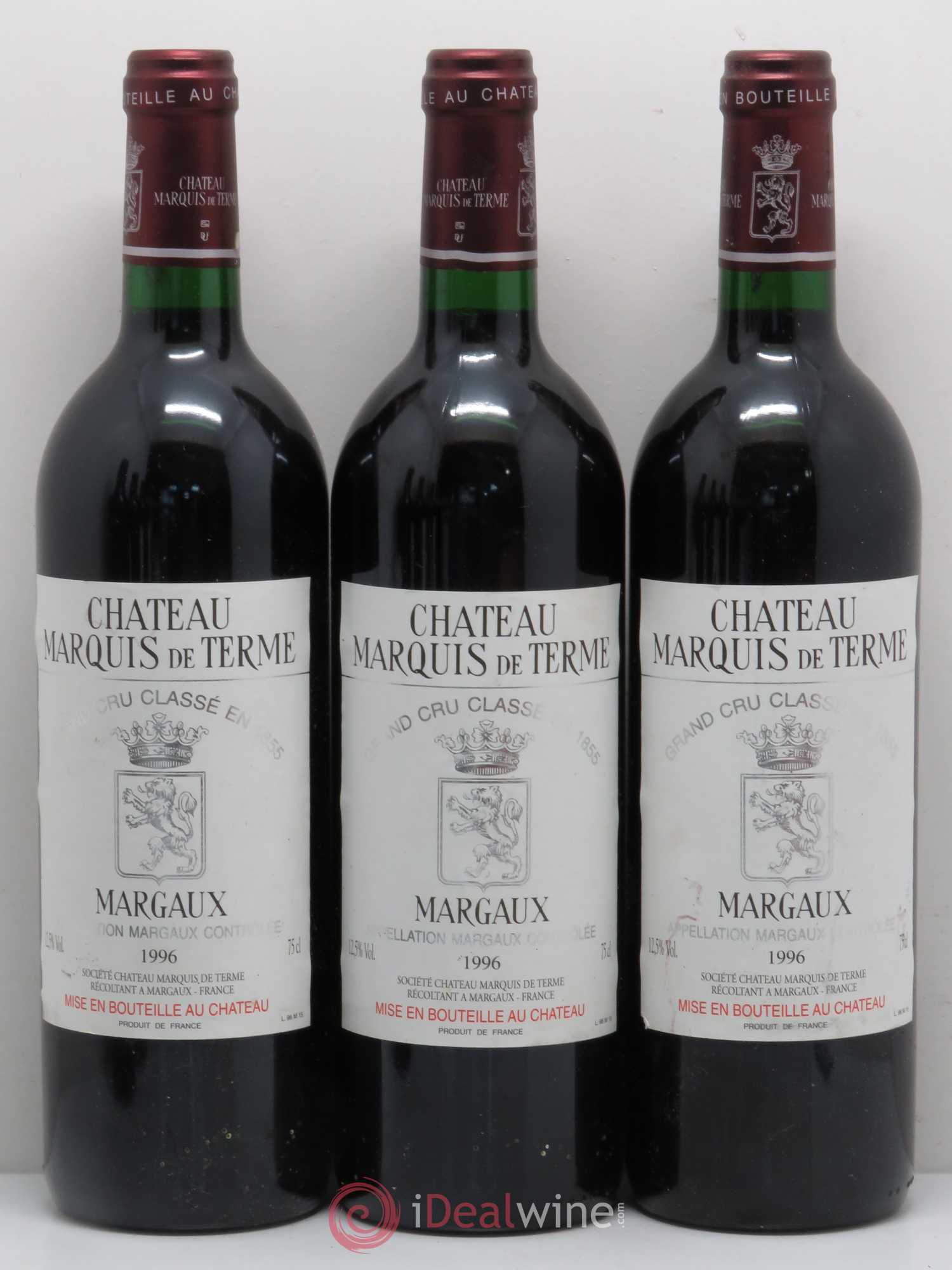Château Marquis de Terme 4ème Grand Cru Classé 1996 - Lot de 6 bouteilles - 1